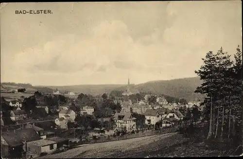 Ak Bad Elster im Vogtland, Totalansicht der Ortschaft