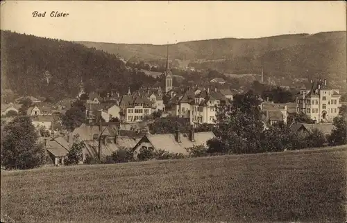 Ak Bad Elster im Vogtland, Totalansicht der Ortschaft