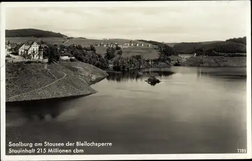 Ak Saalburg in Thüringen, Stausee der Bleilochtalsperre