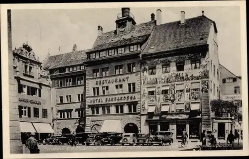 Ak Konstanz am Bodensee, Obermarkt, Haus zum hohen Hafen, Hotel Barbarossa