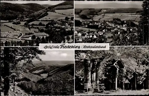 Ak Bad Fredeburg Schmallenberg im Sauerland, Totalansicht der Ortschaft, Landschaft