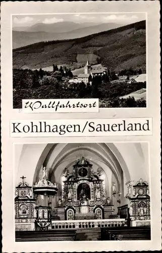 Ak Kohlhagen Kirchhundem im Sauerland, Pfarr- und Wallfahrtskirche, Inneres, Erbauer Pfarrer Leymann