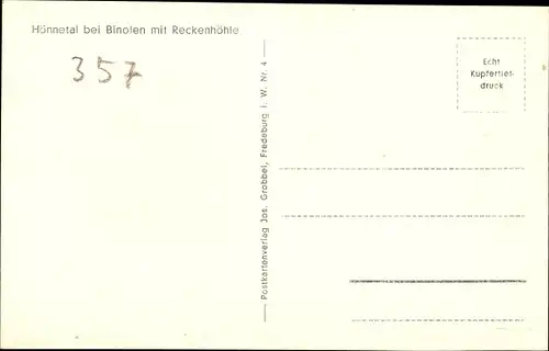 Ak Binolen Balve Nordrhein Westfalen, Ort, Reckenhöhle, Hönnetal-Lied