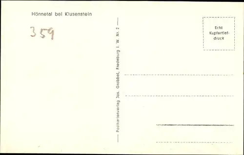 Ak Klusenstein Hemer Nordrhein Westfalen, Hönnetal, Flusspartie, Hönnetal-Lied