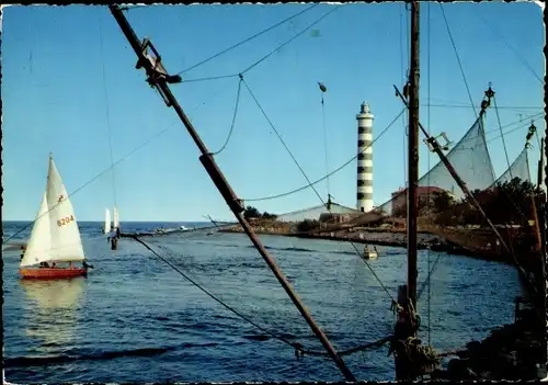 Ak Lido di Jesolo Veneto, Leuchtturm, Segelboot
