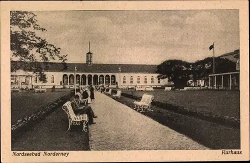 Ak Norderney in Ostfriesland, Kurhaus, Parkanlagen