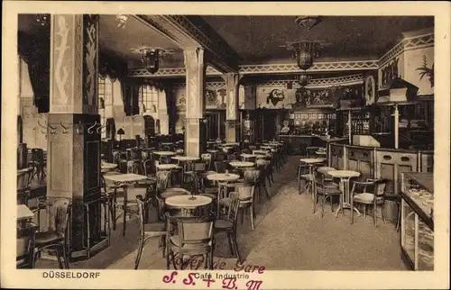 Ak Düsseldorf am Rhein, Blick ins Café Industrie, Bar