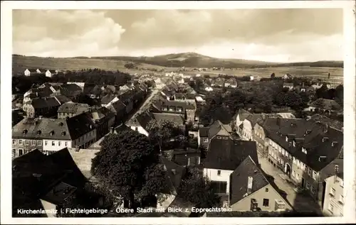 Ak Kirchenlamitz im Fichtelgebirge Oberfranken, Obere Stadt mit Blick z. Epprechtstein