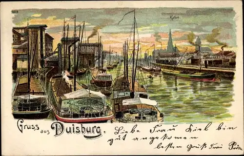 Litho Duisburg im Ruhrgebiet, Hafen