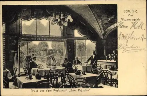 Ak Berlin Mitte, Alexanderplatz, Restaurant Zum Prälaten