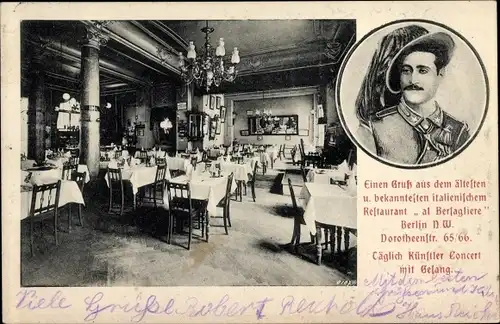 Ak Berlin Mitte, Italienisches Restaurant Al Bersagliere, Dorotheenstraße 65/66