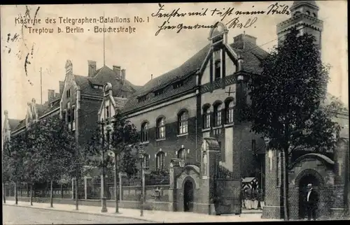 Ak Berlin Treptow, Kaserne Telegraphen Bataillon No. 1, Bouchéstraße
