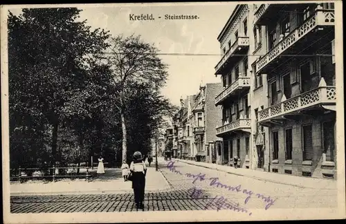 Ak Krefeld am Niederrhein, Steinstraße