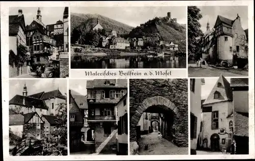 Ak Beilstein an der Mosel, Panorama, Straßenpartie, Torbogen