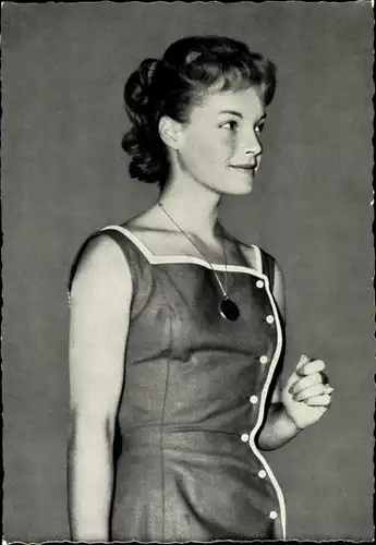 Ak Schauspielerin Romy Schneider, Kleid, Profilansicht