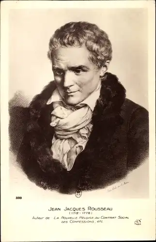 Künstler Ak Jean Jacques Rousseau, Schriftsteller, Philosoph