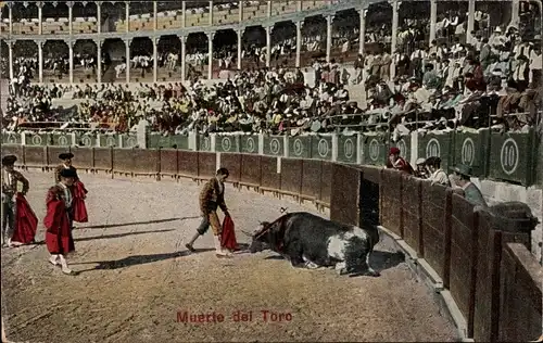 Ak Corrida de toros, Muerte del Toro, Stierkampf