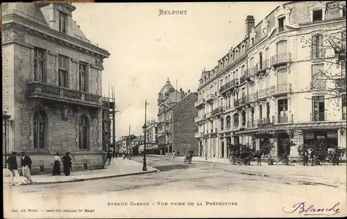 Ak Belfort Territoire de Belfort, vue générale de l'Avenue Carnot
