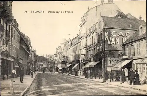 Ak Belfort Territoire de Belfort, Faubourg de France, Geschäfte, Bar