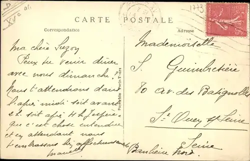 Ak Paris XV., Rue de Sèvres, Straßenpartie, Tabac, Geschäfte