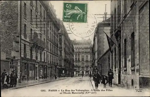 Ak Paris XV., Rue des Volontaires, Ecole des Filles, Ecole Maternelle