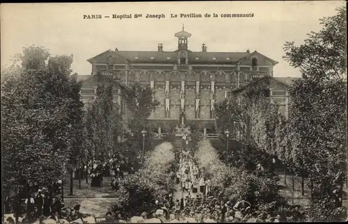 Ak Paris XIV Observatoire, Hopital St. Joseph, Pavillon de la Communauté, Prozession