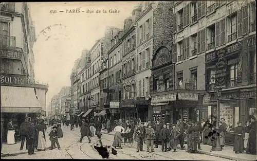 Ak Paris XIV Observatoire, Rue de la Gaité