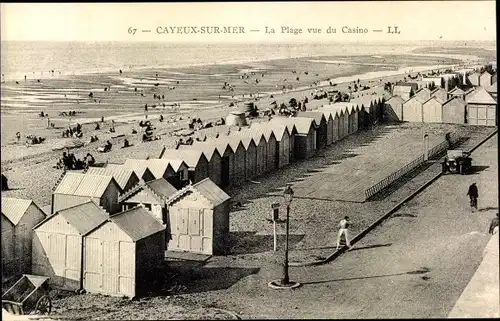 Ak Cayeux sur Mer Somme, La Plage vue du Casino, Cabines