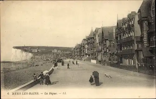 Ak Mers les Bains Somme, La Digue