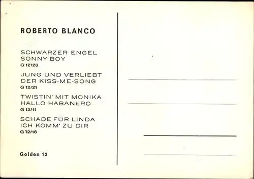 Ak Sänger Roberto Blanco, Portrait, Autogramm