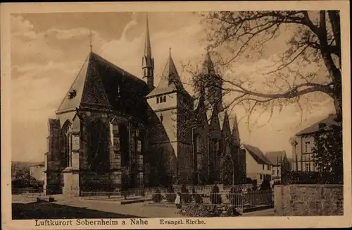 Ak Bad Sobernheim an der Nahe, Evangelische Kirche, Rückansicht