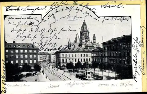 Ak Mainz in Rheinland Pfalz, Gutenbergplatz