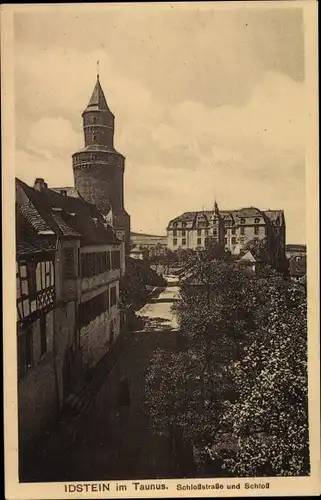 Ak Idstein im Taunus Hessen, Schlossstraße mit Schloss