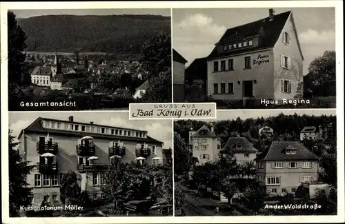 Ak Bad König im Odenwald Hessen, Haus Regina, Kursanatorium Müller, Waldstraße