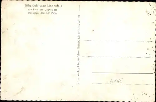 Gedicht Ak Lindenfels im Odenwald, Panorama, Liebespaar am Baum