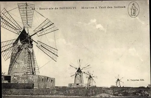 Ak Djibouti Dschibuti, Moulins a Vent des Salines, Windmühle