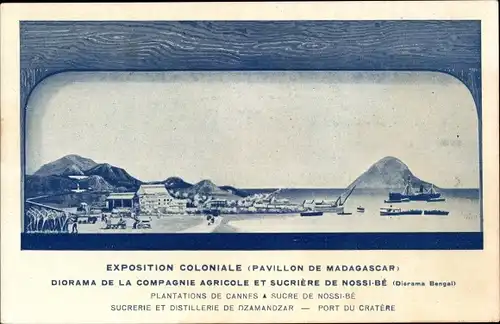 Künstler Ak Madagaskar, Exposition Coloniale, Pavillon, Diorama de la Cie Agricole de Nossi Bé