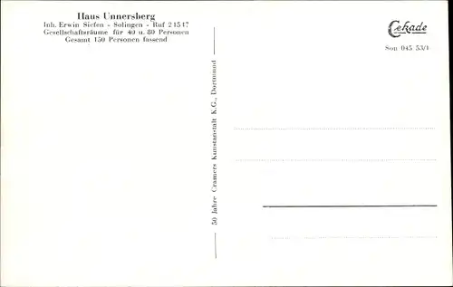 Ak Solingen in Nordrhein Westfalen, Haus Unnersberg, Eisenbahnbrücke