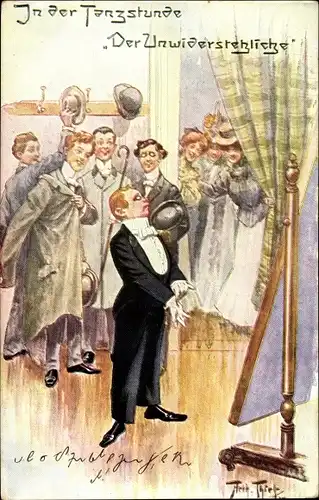 Künstler Ak Thiele, Arthur, In der Tanzstunde, Der Unwiderstehliche
