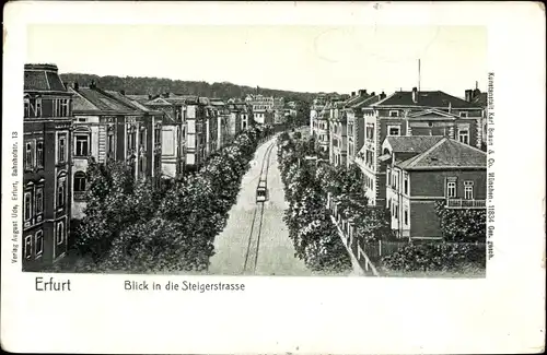 Ak Erfurt in Thüringen, Blick in die Steigerstraße