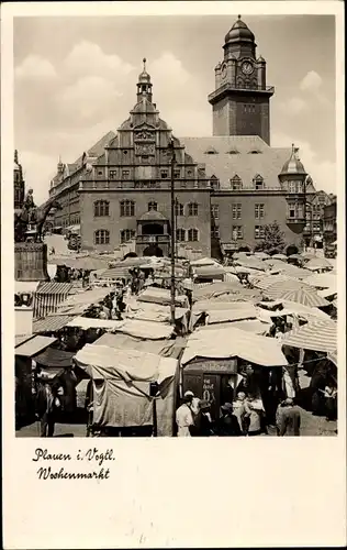 Ak Plauen im Vogtland, Wochenmarkt