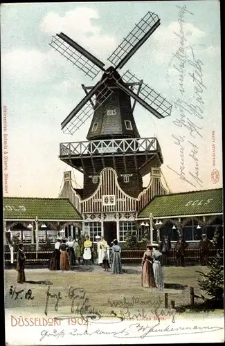 Ak Düsseldorf am Rhein, Industrie und Gewerbeausstellung Düsseldorf 1902, Windmühle
