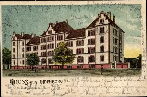 Litho Oldenburg im Großherzogtum Oldenburg, Kaserne