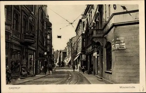 Ak Castrop Rauxel im Ruhrgebiet, Münsterstraße, Ecke Wittener Straße, Geschäft