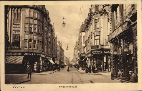 Ak Bochum im Ruhrgebiet, Friedrichstraße, Geschäfte, Handschuhe Julius Cramer