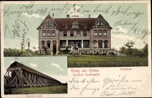 Ak Rheine in Westfalen, Soolbad Gottesgabe, Kurhaus, Gradierwerk