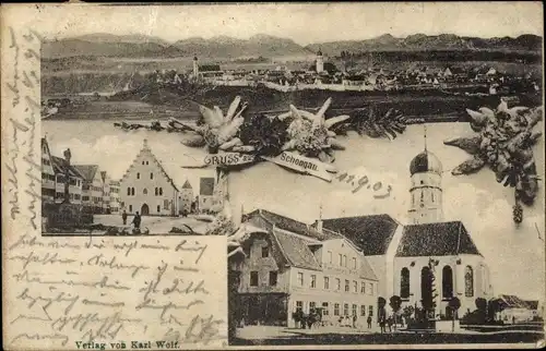 Ak Schongau in Oberbayern, Gesamtansicht, Kirche