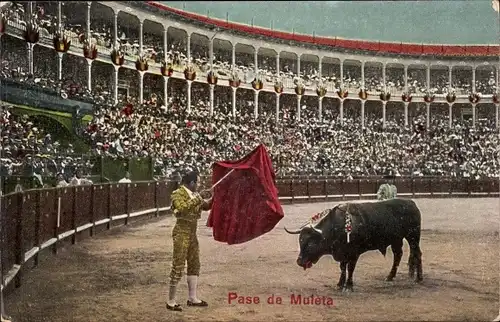 Ak Corrida de Toros, Pase de Muleta, Stierkampf