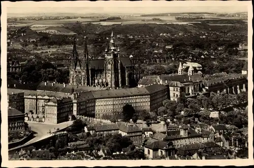 Ak Praha Prag Tschechien, Hradčany, Hradschin, Vogelschau