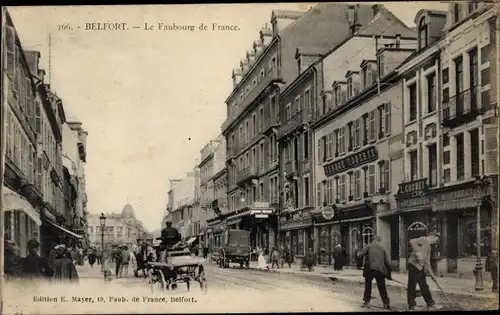 Ak Belfort Territoire de Belfort, Faubourg de France, Geschäfte, Garage